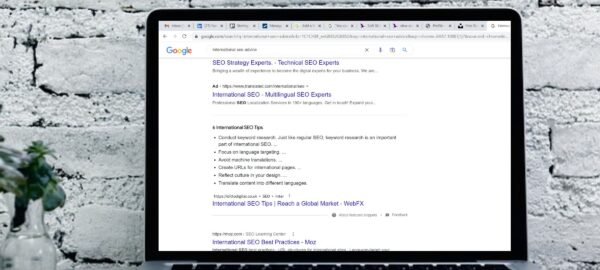 Featured Snippet for International SEO search